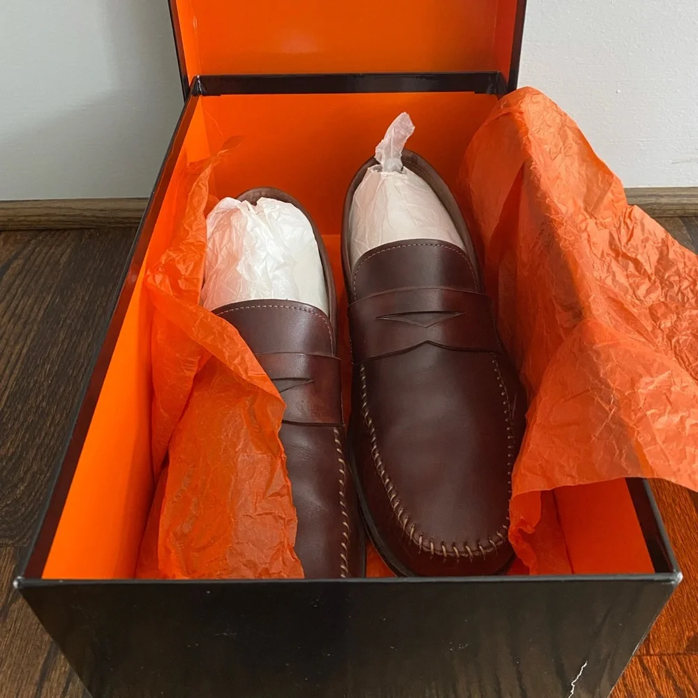 Magnanni Brown Leather Penny Loafers